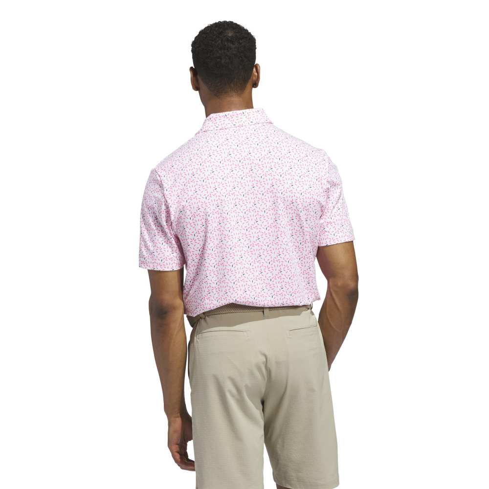 adidas Golf Ultimate365+ Soft Print Shirt - White / Lucid Pink - adidas