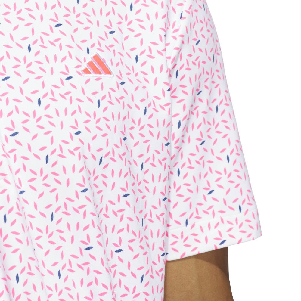 adidas Golf Ultimate365+ Soft Print Shirt - White / Lucid Pink - adidas