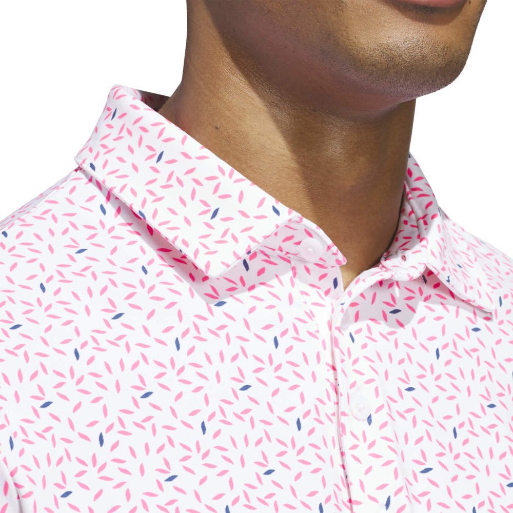 adidas Golf Ultimate365+ Soft Print Shirt - White / Lucid Pink - adidas