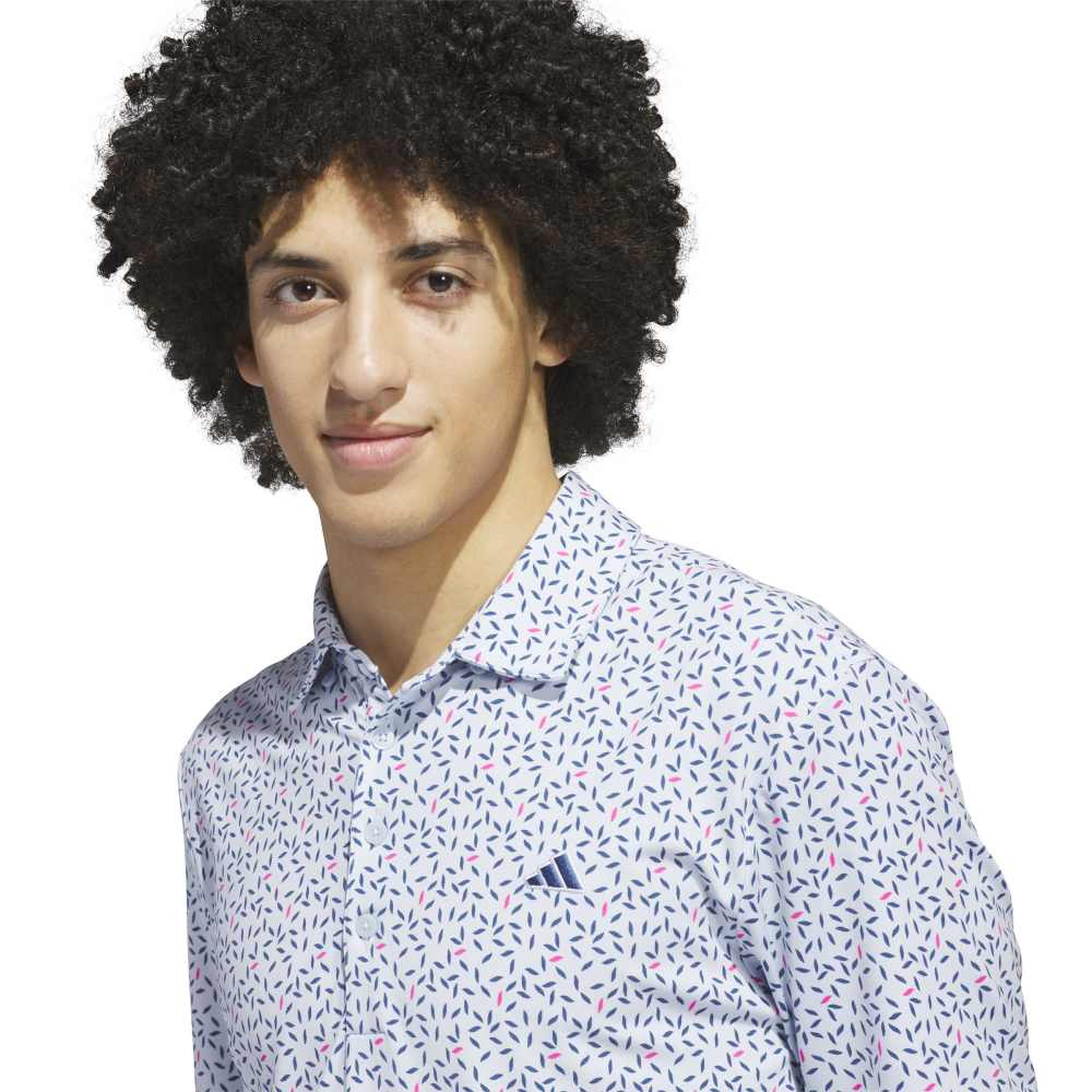 adidas Golf Ultimate365+ Soft Print Shirt - Crystal Sky / Dusky Petrol - adidas