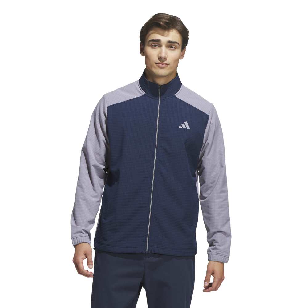 adidas Golf Ultimate365 Wind Full Zip Mid Layer - Slate / Collegiate Navy