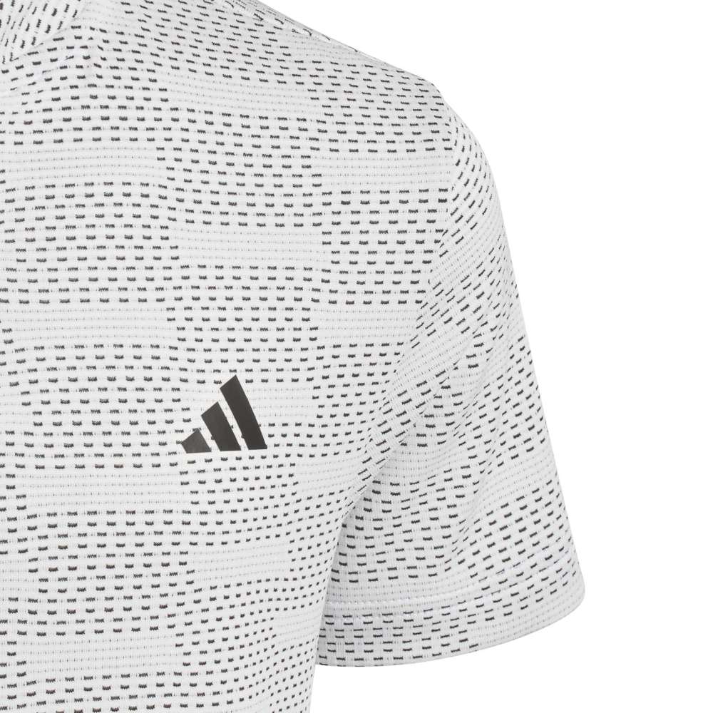 adidas Junior Jacquard Golf Polo - White - adidas