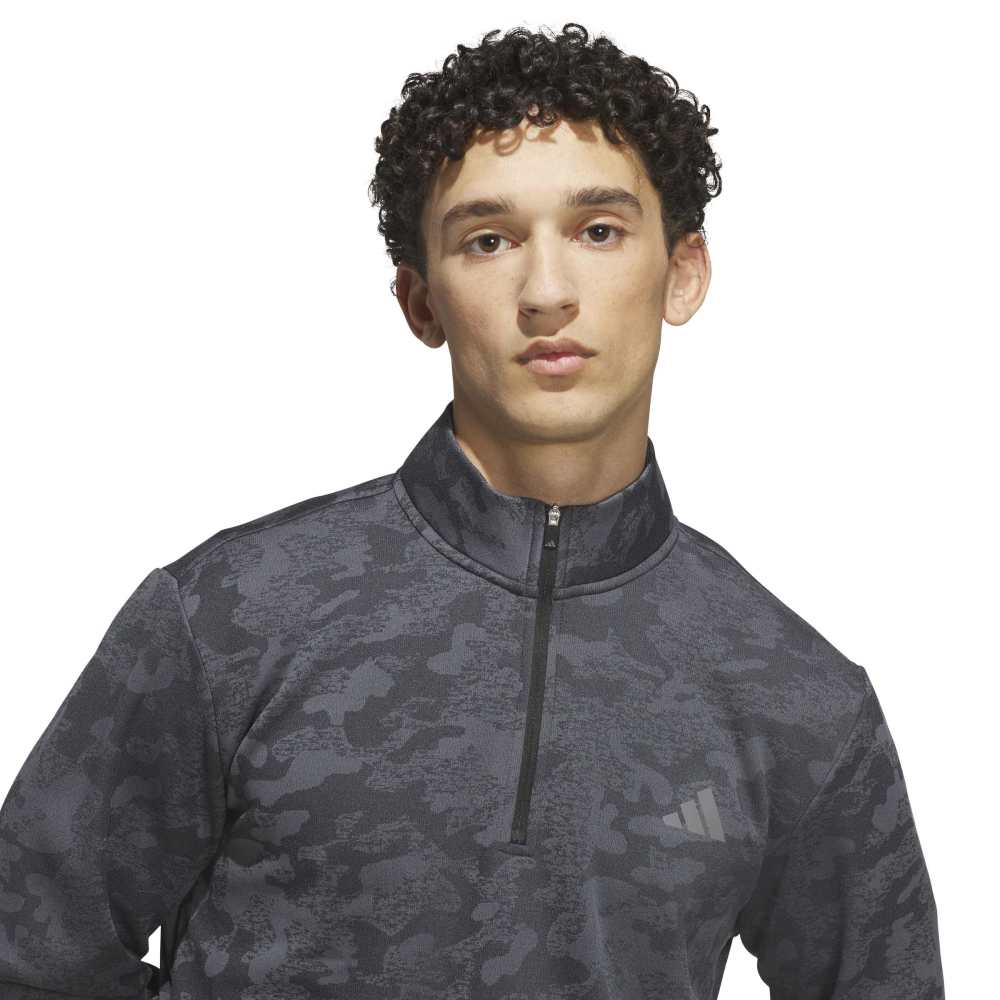 adidas Golf Ultimate365 DWR 1/4 Zip Mid Layer - Black / Grey Four