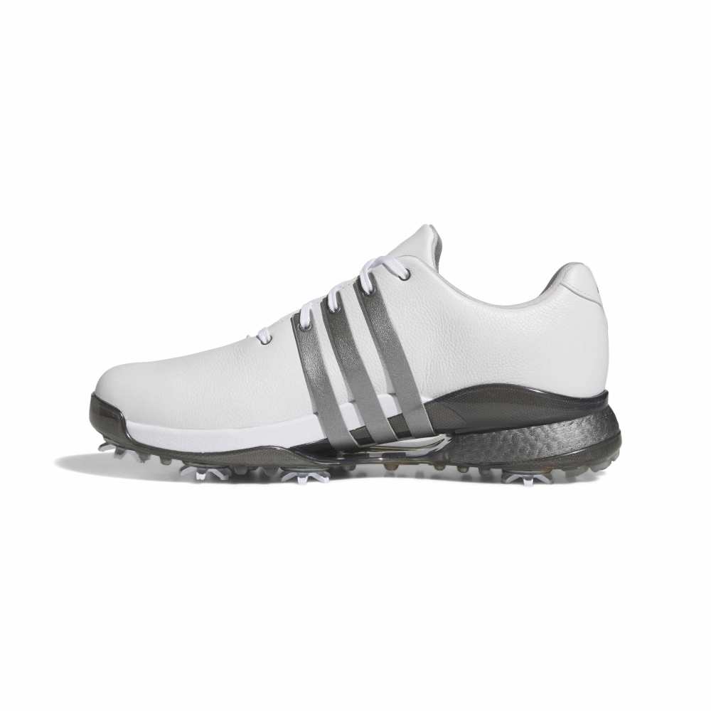 adidas Tour360 Gore-Tex Spiked Golf Shoes - White / Iron / Yellow - adidas