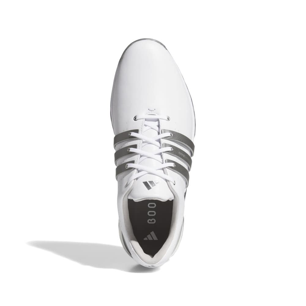 adidas Tour 360 Spiked Golf Shoes - White / Iron Met / Silver Met