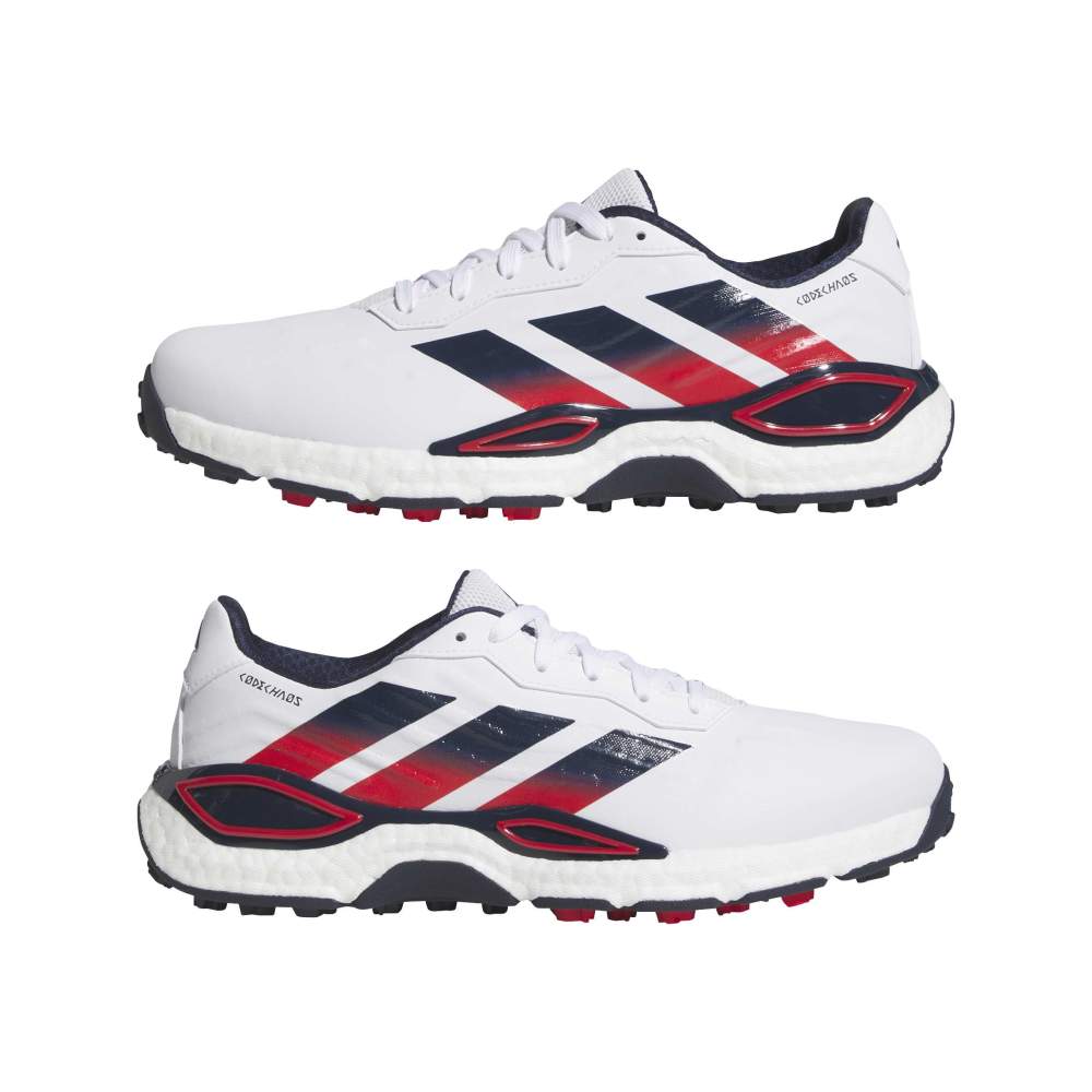 adidas Codechaos 27 Golf Shoes - White / Collegiate Navy / Pure Ruby - adidas