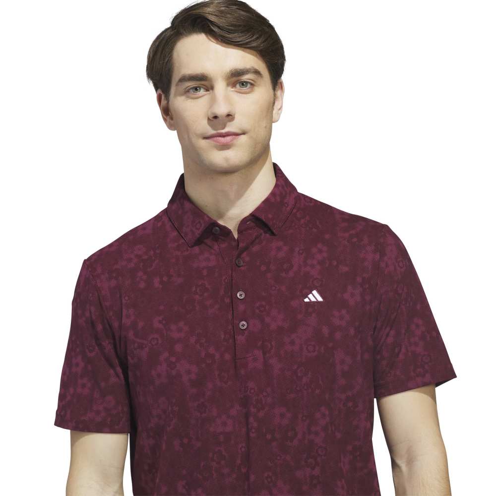 adidas Ultimate365+ Climacool Blossom Polo Shirt - Maroon - adidas
