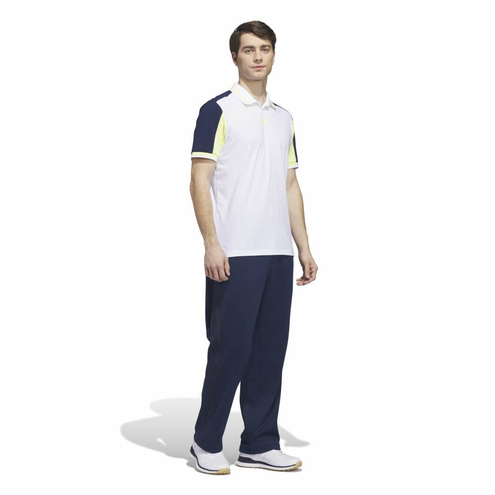 adidas BTC Twistknit Golf Polo Shirt - White / Frozen Lemon