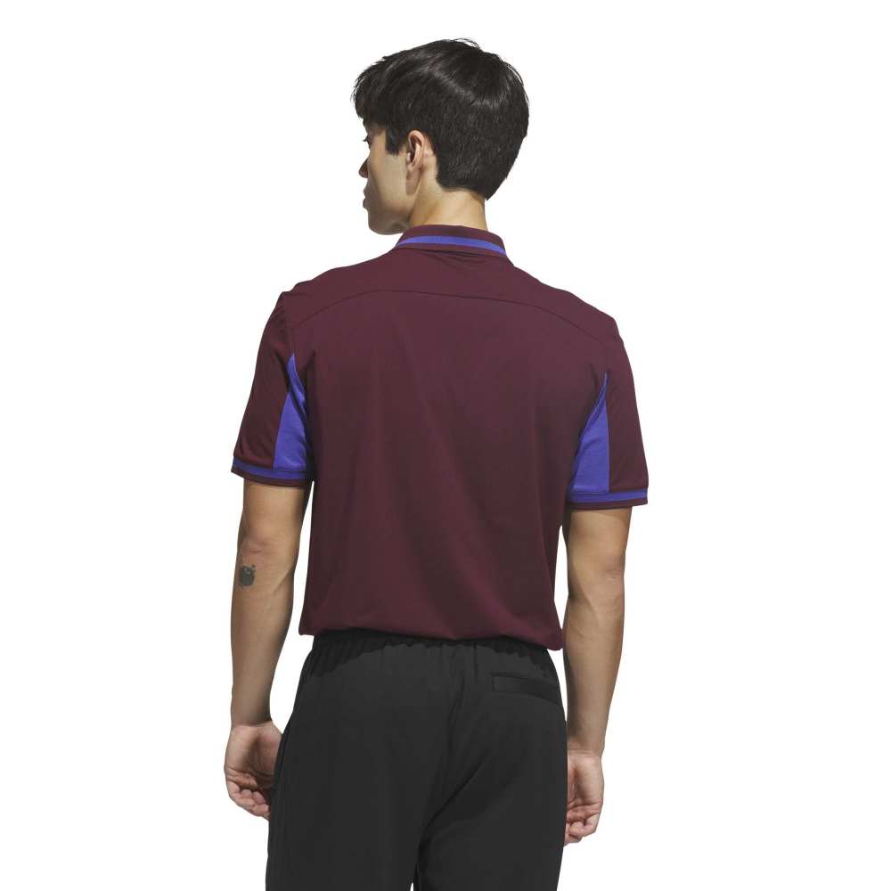 adidas BTC Twistknit Golf Polo Shirt - Maroon / Dual Indigo - adidas