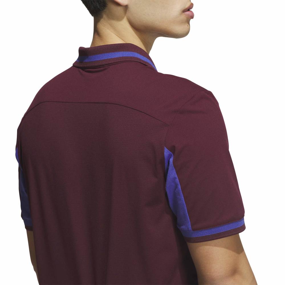 adidas BTC Twistknit Golf Polo Shirt - Maroon / Dual Indigo - adidas