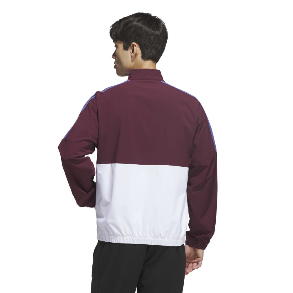adidas Golf BTC Full Zip Windbreaker - White / Maroon