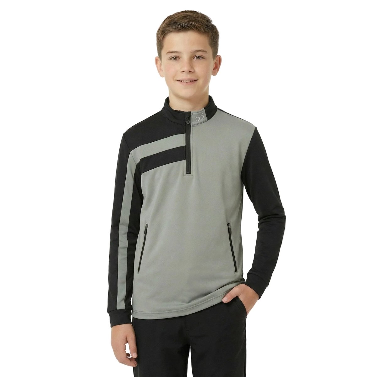 Chinnydipper LEO Junior 1/4 Zip Jacket - Khaki Grey/Black - Chinnydipper