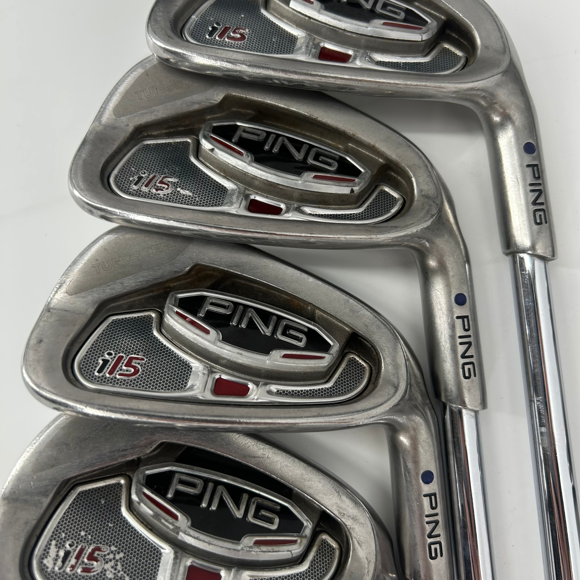 Ping i15 Irons / 3-PW / Blue Dot / Ping AWT Steel Shaft / Stiff