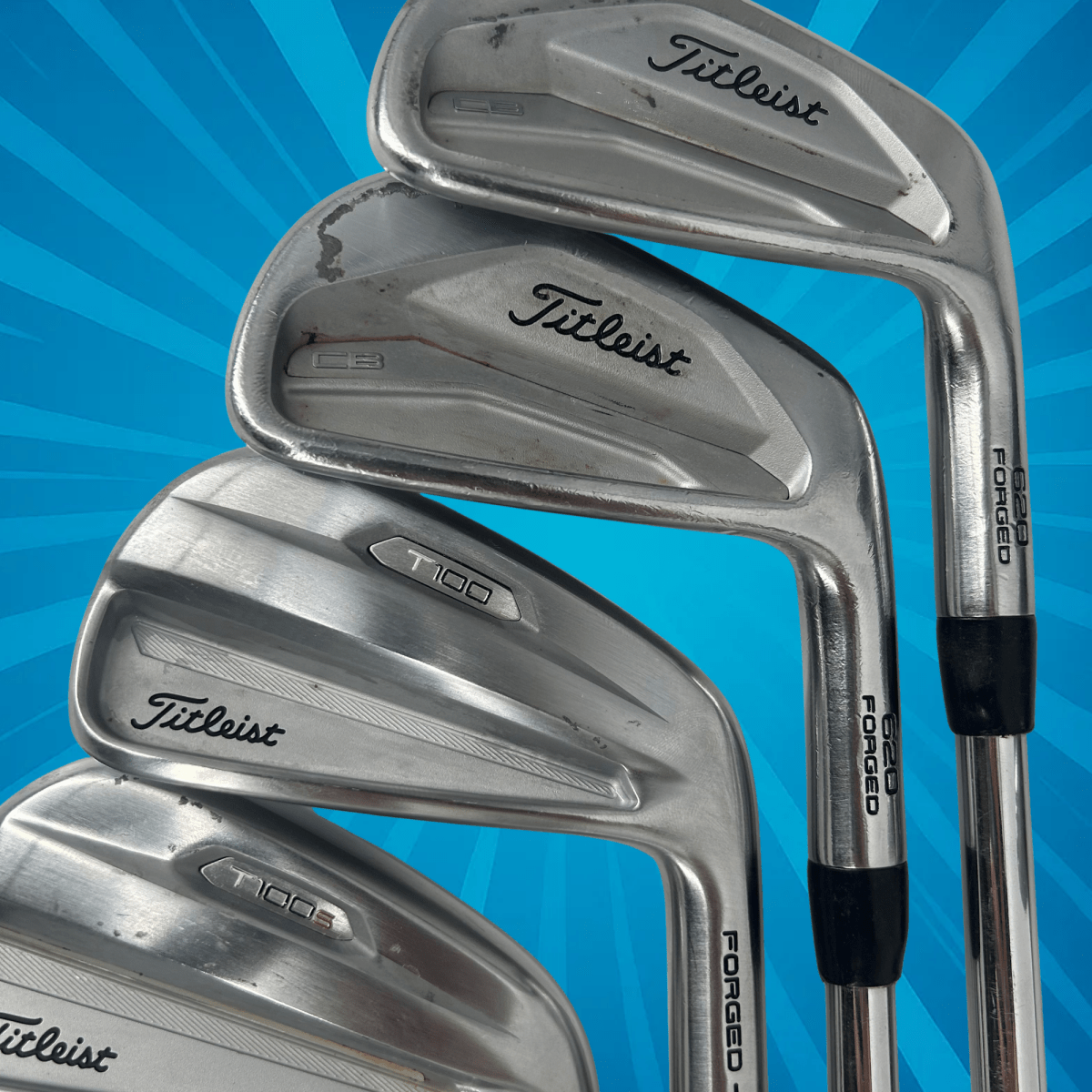 Titleist 620 CB/T100/T100s Combo Irons / 4 - PW Iron / KBS $ - Taper 130 / X - Stiff - Titleist