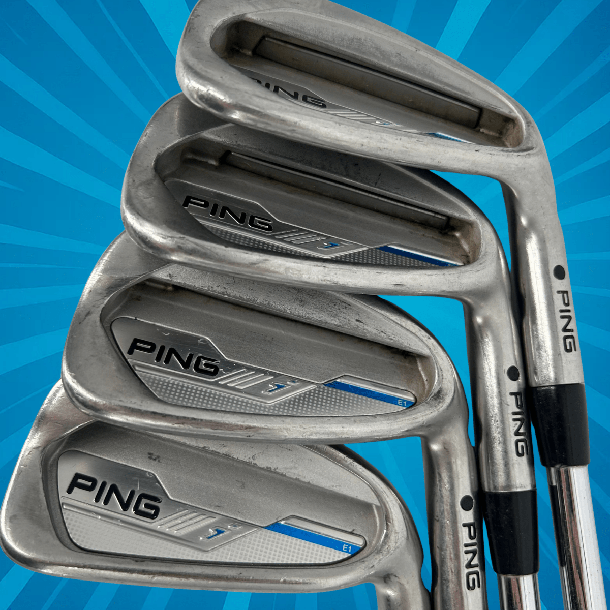Ping i E1 Irons / 6 - PW / Black Dot / CFS Distance Regular Flex Shaft - Ping