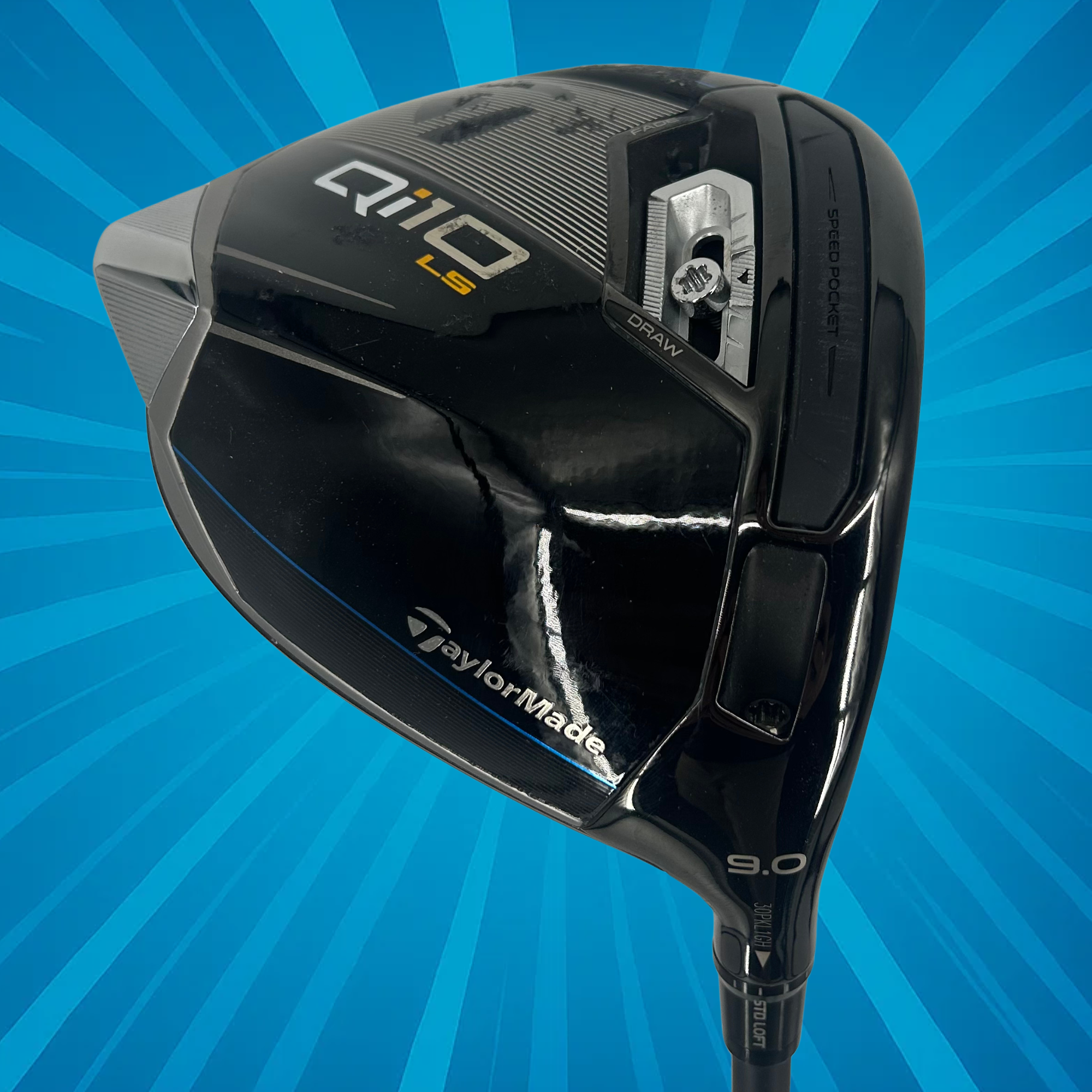 Taylormade Qi10 LS Right Handed Driver / 9 Degree / Stiff Flex TENSEI AV Blue 65g Shaft