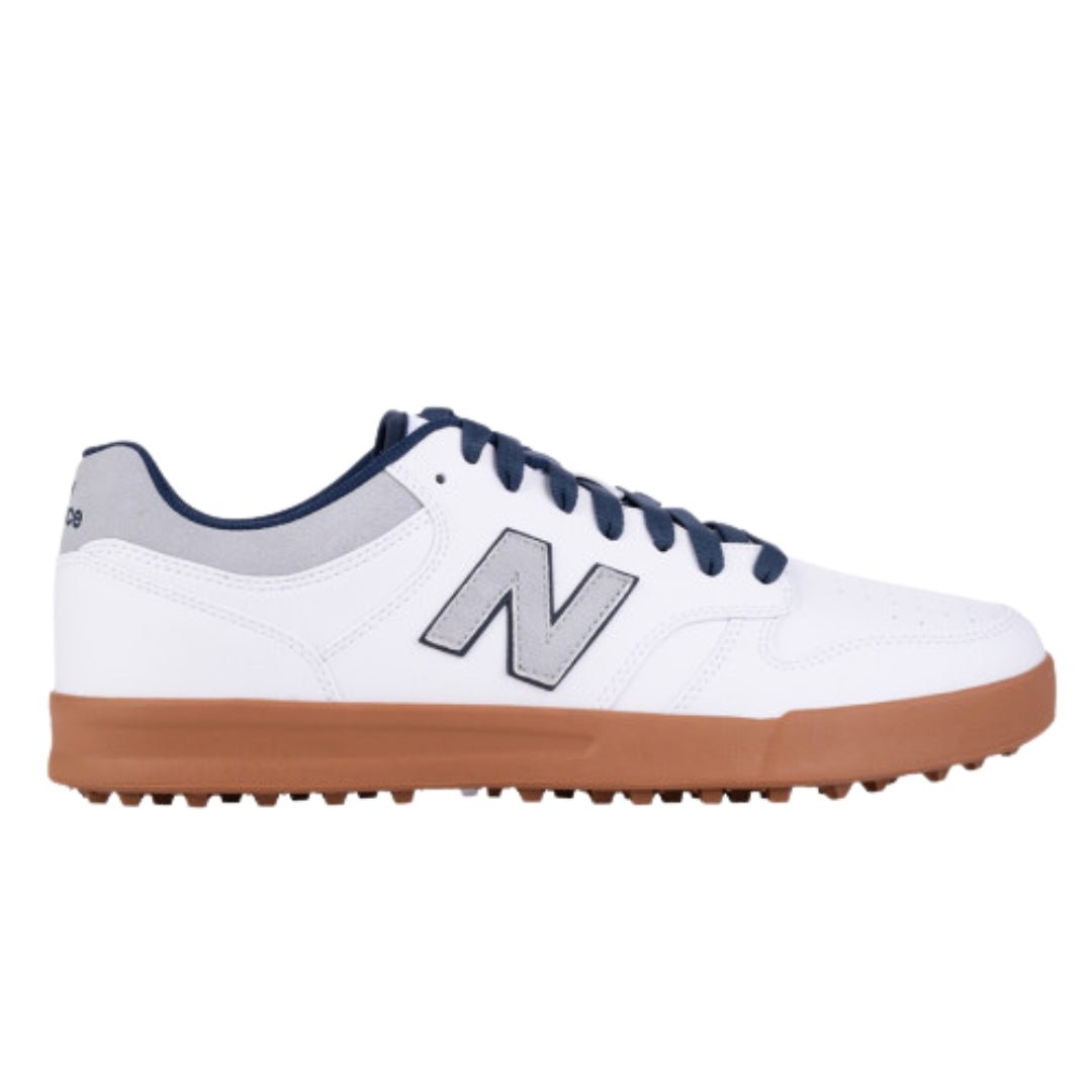 New Balance 480 SL Spikeless Golf Shoe - White / Brown - New Balance