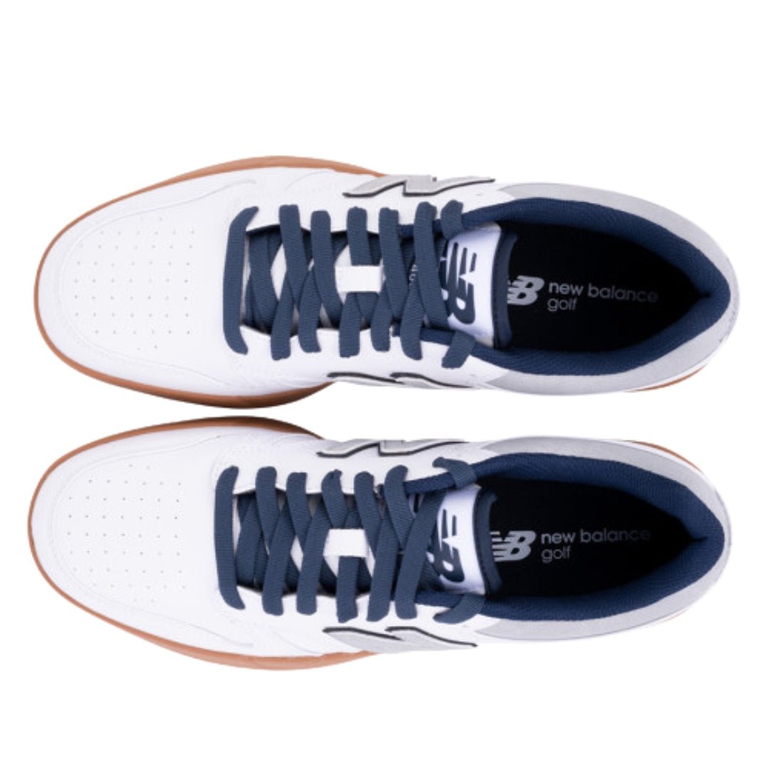 New Balance 480 SL Spikeless Golf Shoe - White / Brown - New Balance