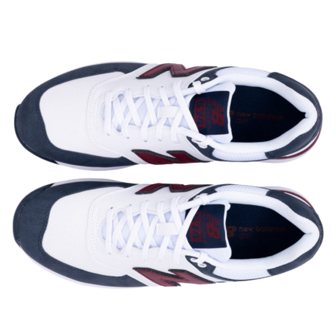 New Balance 574 Green V2 SL Spikeless Golf Shoe - Blue / White / Red