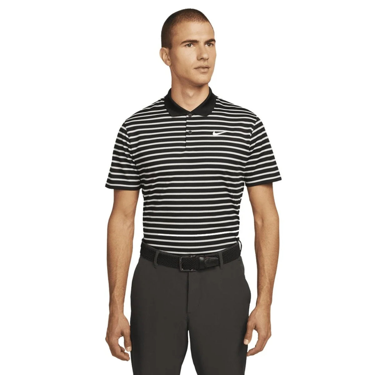 Nike Dri-FIT Victory Stripe Polo - Black / White