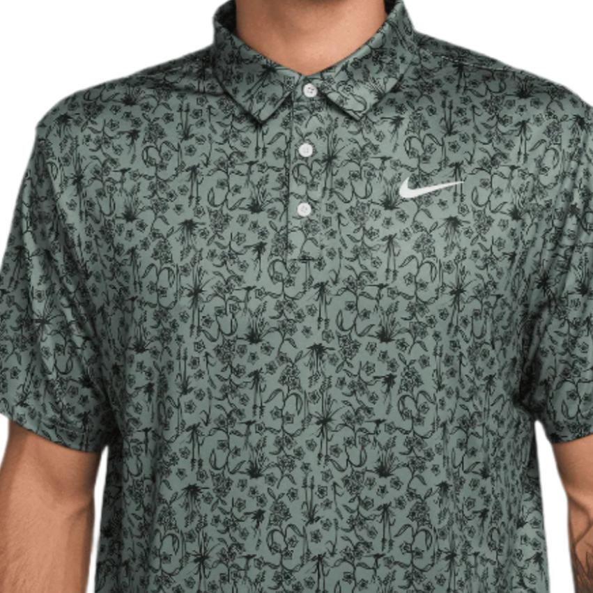 Nike Dri Fit Tour Poa Print - Clay Green
