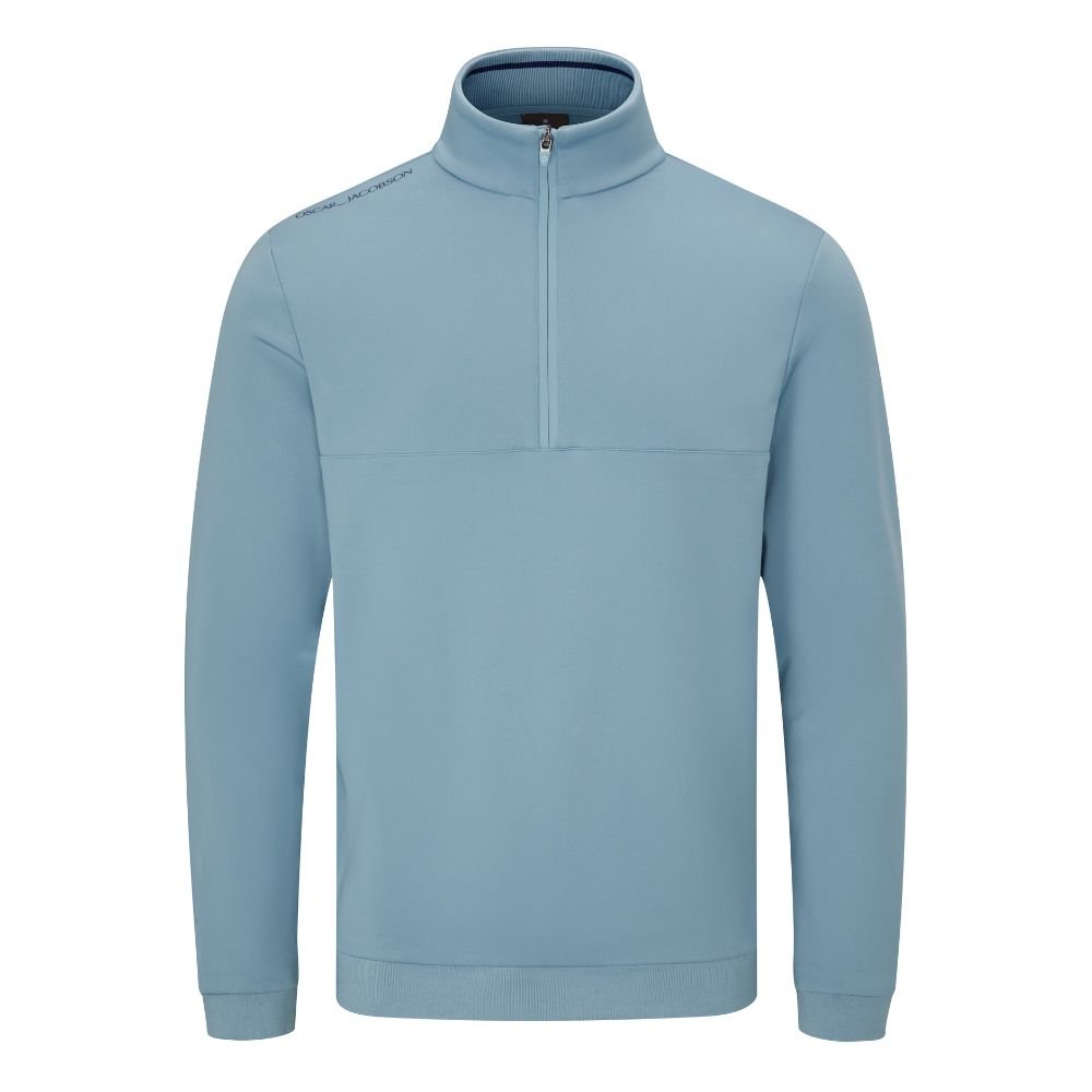 Oscar Jacobson Westland Quater Zip Pullover - Skyway - Oscar Jacobson