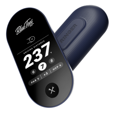 Blue Tees Ringer Navy Handheld Golf GPS - Blue Tees