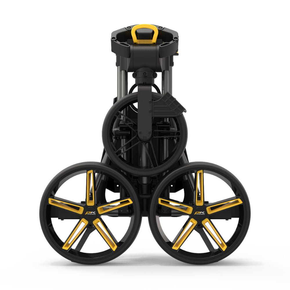 PowaKaddy DLX - Lite FF Push Golf Trolley – Yellow / Gun Metal - PowaKaddy