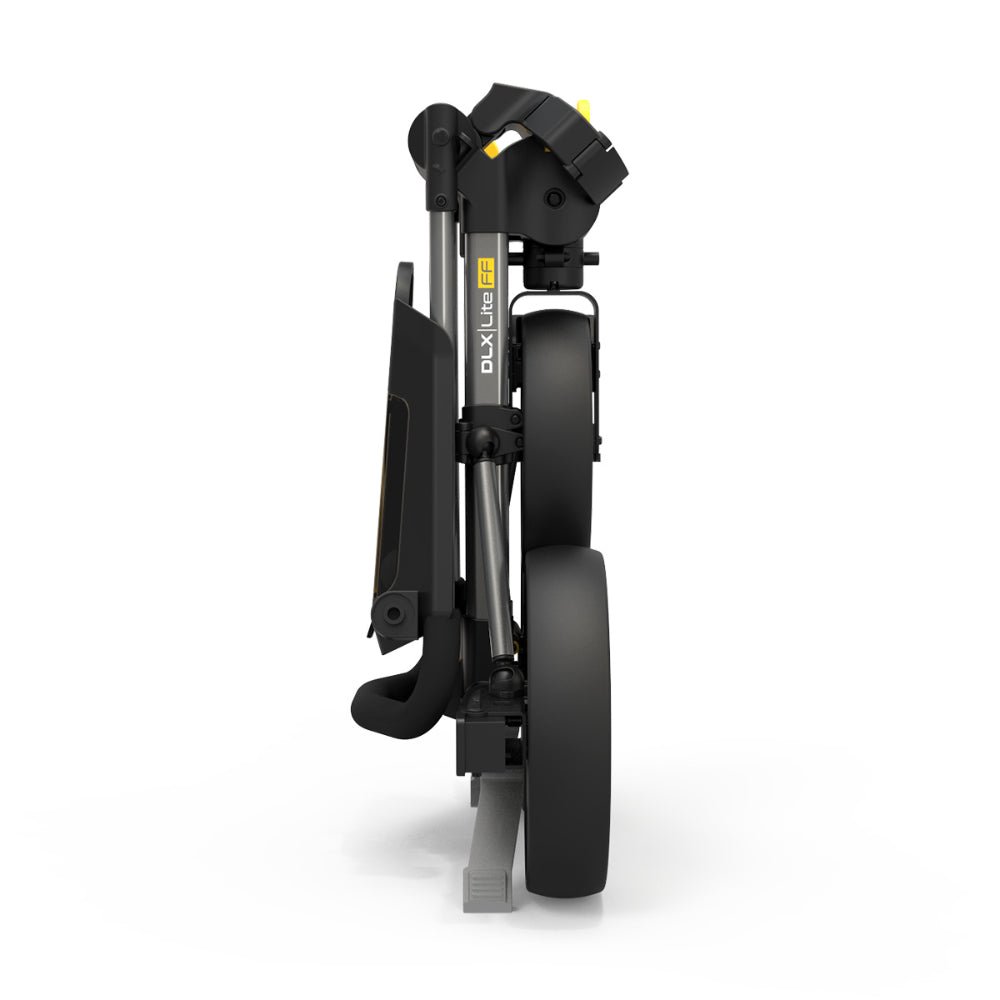 PowaKaddy DLX - Lite FF Push Golf Trolley – Yellow / Gun Metal - PowaKaddy