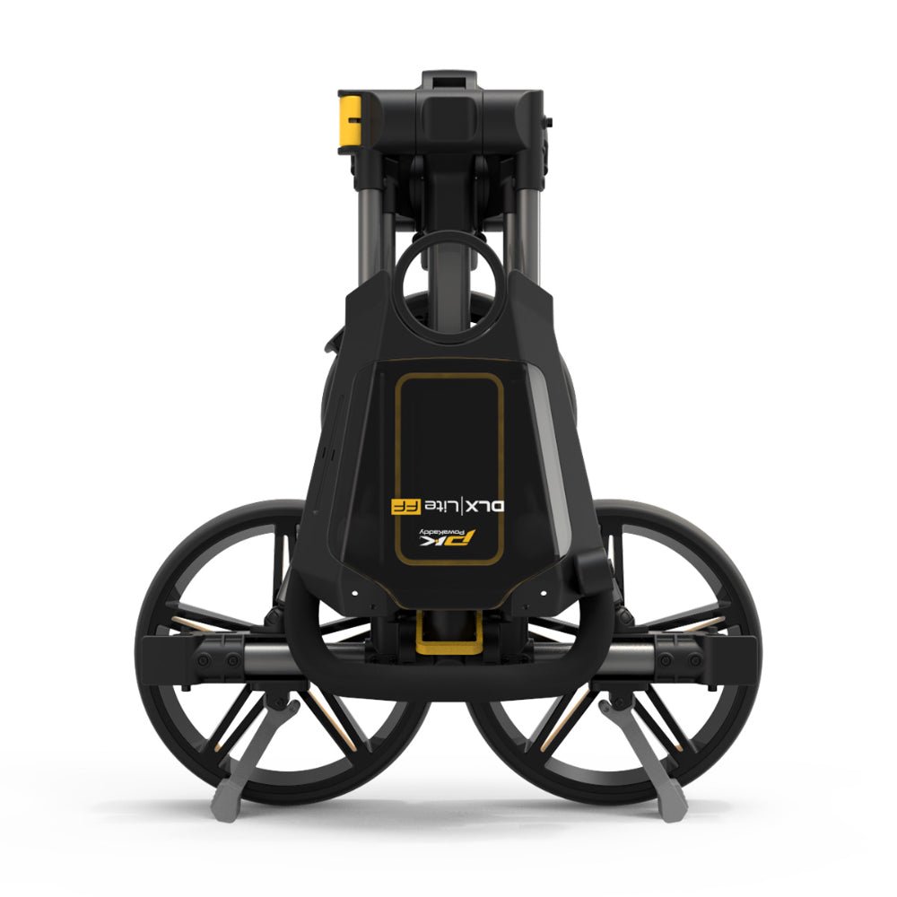 PowaKaddy DLX - Lite FF Push Golf Trolley – Yellow / Gun Metal - PowaKaddy