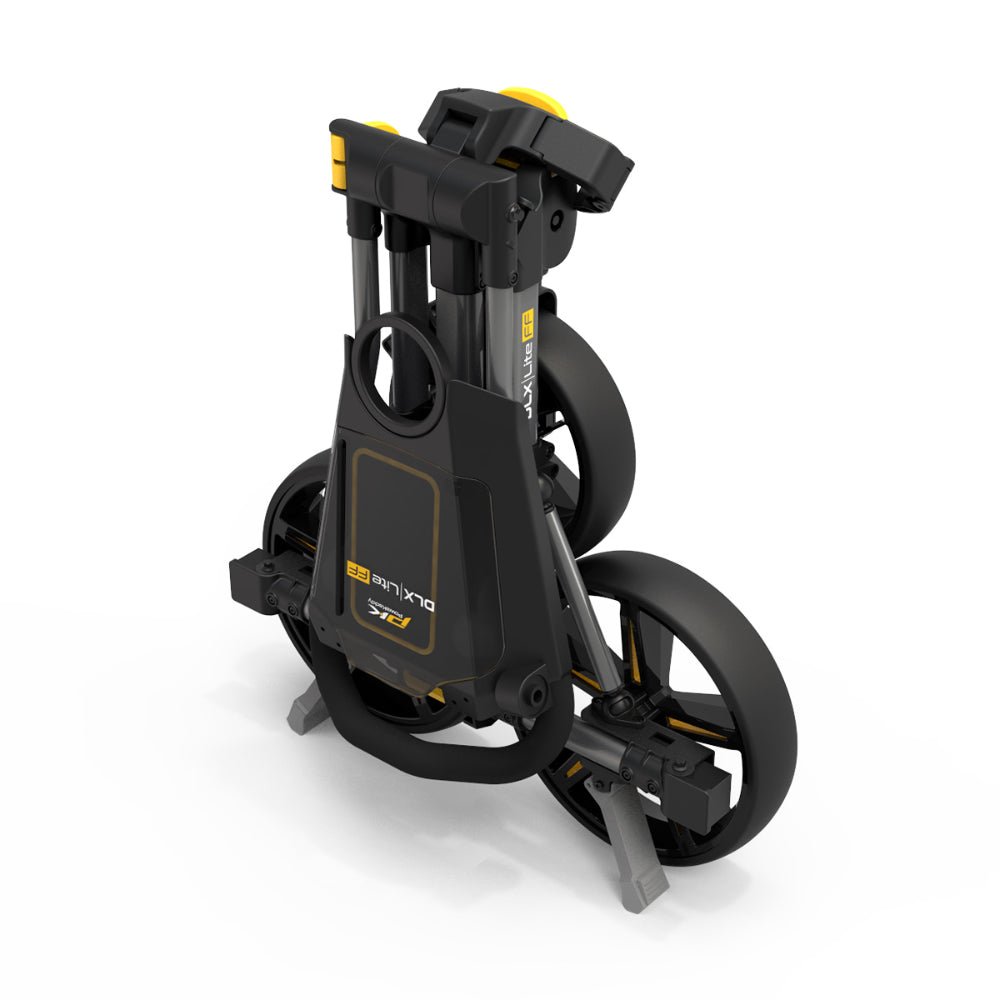 PowaKaddy DLX - Lite FF Push Golf Trolley – Yellow / Gun Metal - PowaKaddy