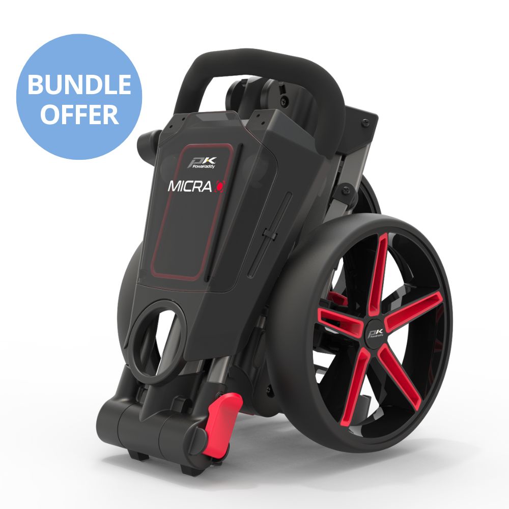 PowaKaddy Micra Push Trolley - Red / Gun Metal