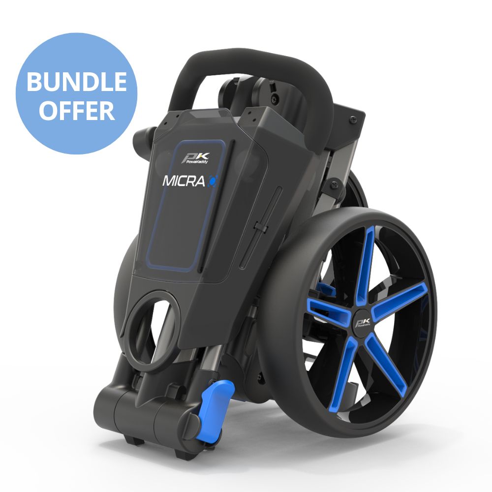 PowaKaddy Micra Push Trolley - Blue / Gun Metal