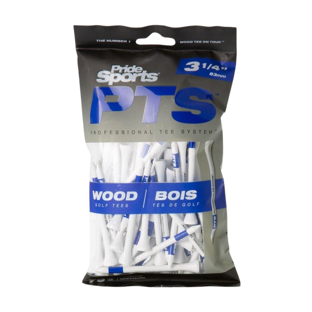 Pride PTS Bamboo 3 1/4" Golf Tees - Blue (75 Pack) - Pride Sports
