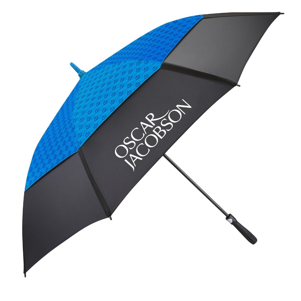 Oscar Jacobson Gio Print Dual Canopy Umbrella - Black / Cobalt - Oscar Jacobson
