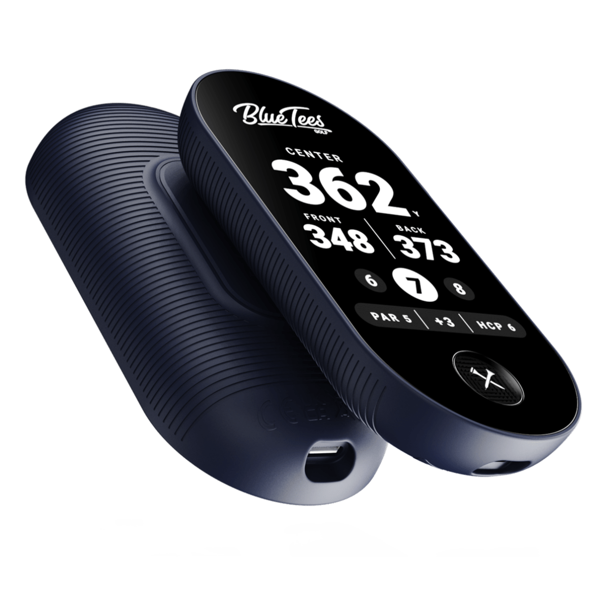 Blue Tees Ringer Navy Handheld Golf GPS - Blue Tees
