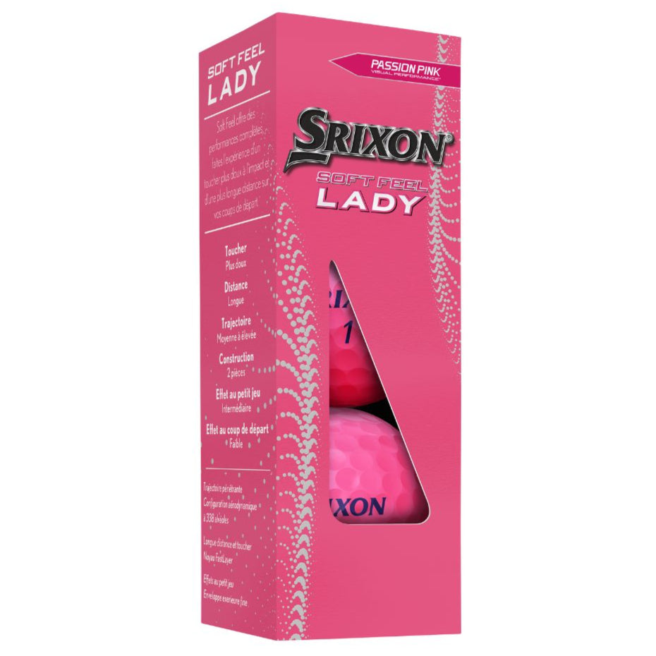Srixon Soft Feel Lady Pink Golf Balls (3 Ball Sleeve)