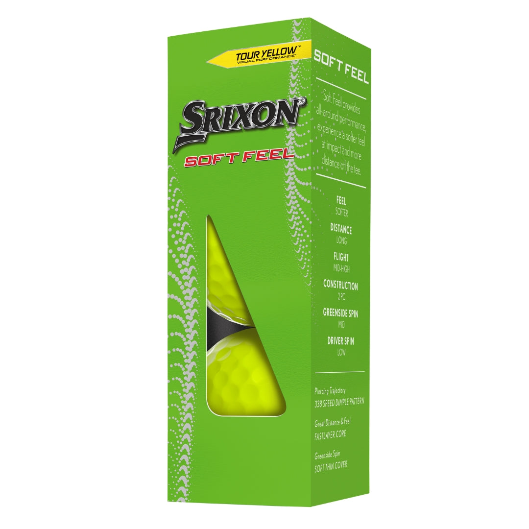 Srixon Soft Feel Yellow Golf Balls (3 Ball Sleeve)