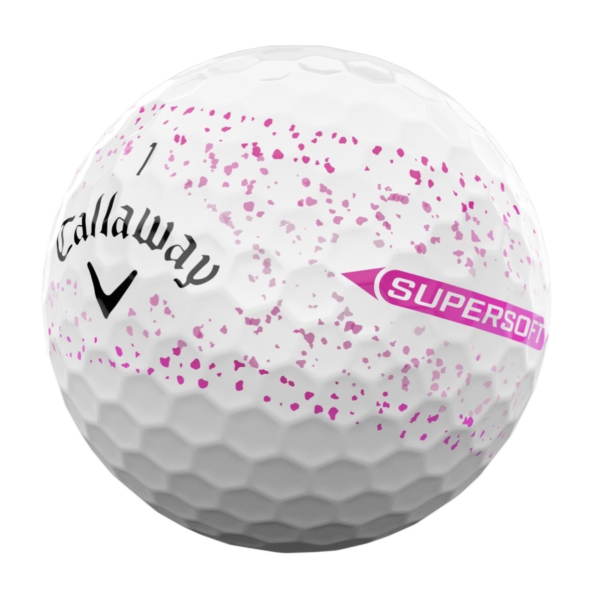 Callaway Supersoft Splatter Pink Golf Balls (3 Ball Sleeve) - Callaway