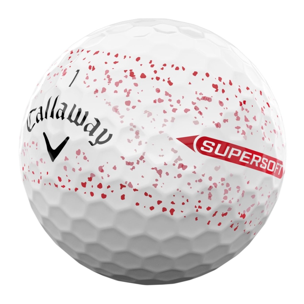 Callaway Supersoft Splatter Red Golf Balls (3 Ball Sleeve) - Callaway