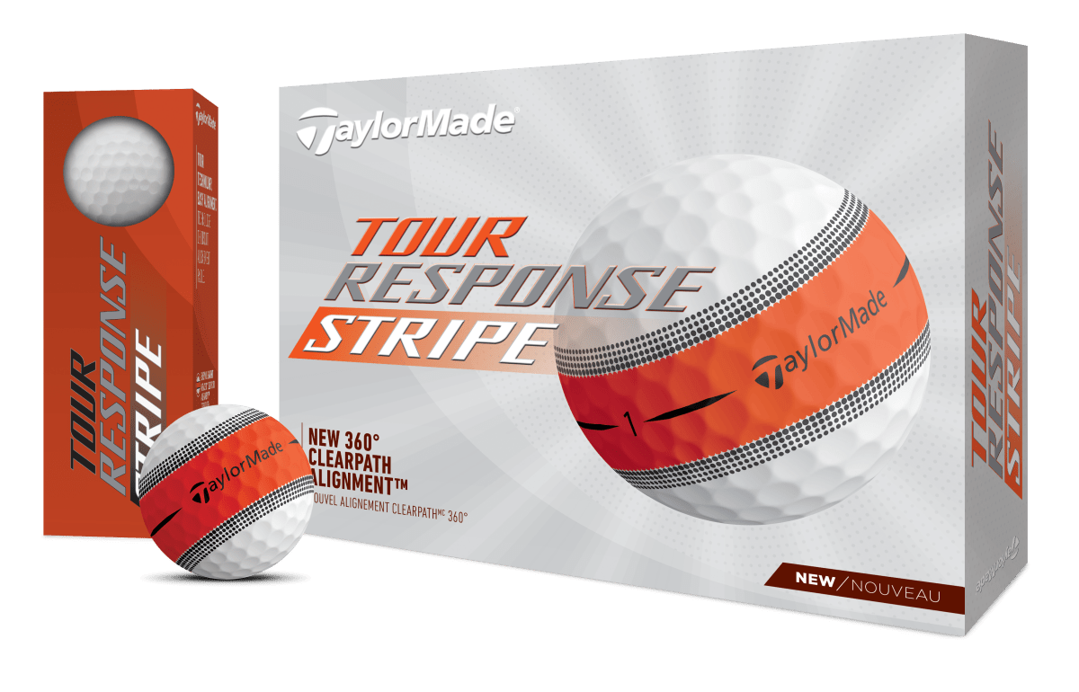 TaylorMade Tour Response Stripe Orange Golf Balls - TaylorMade