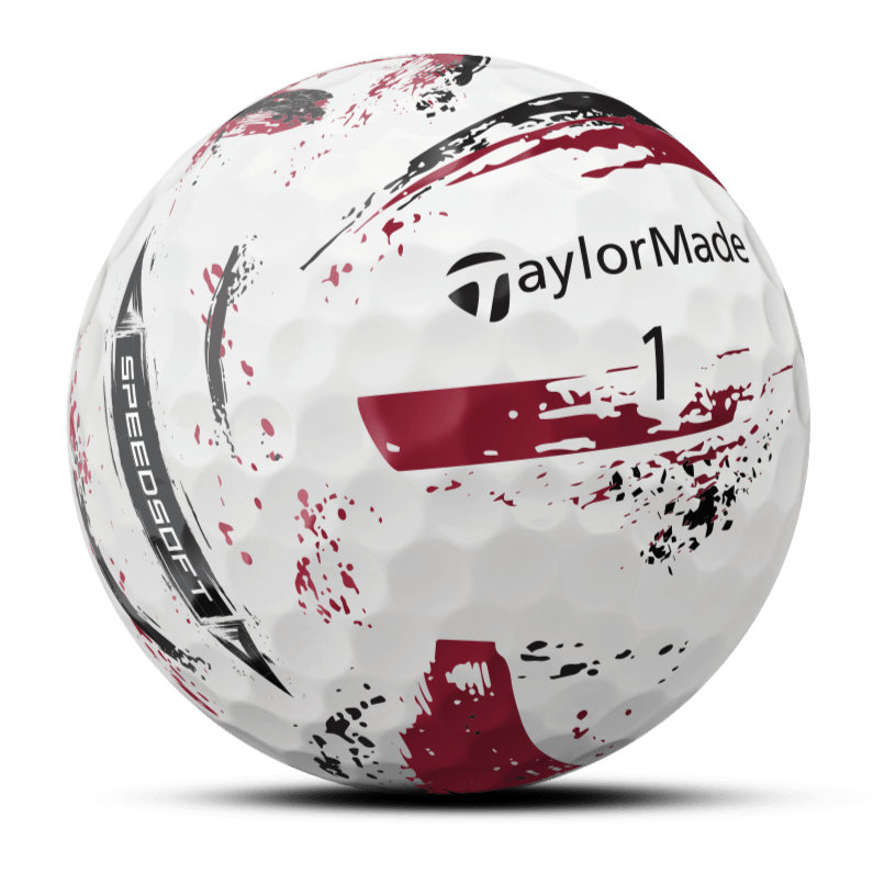 TaylorMade Speed Soft Ink Red Golf Balls (3 Ball Sleeve) - TaylorMade