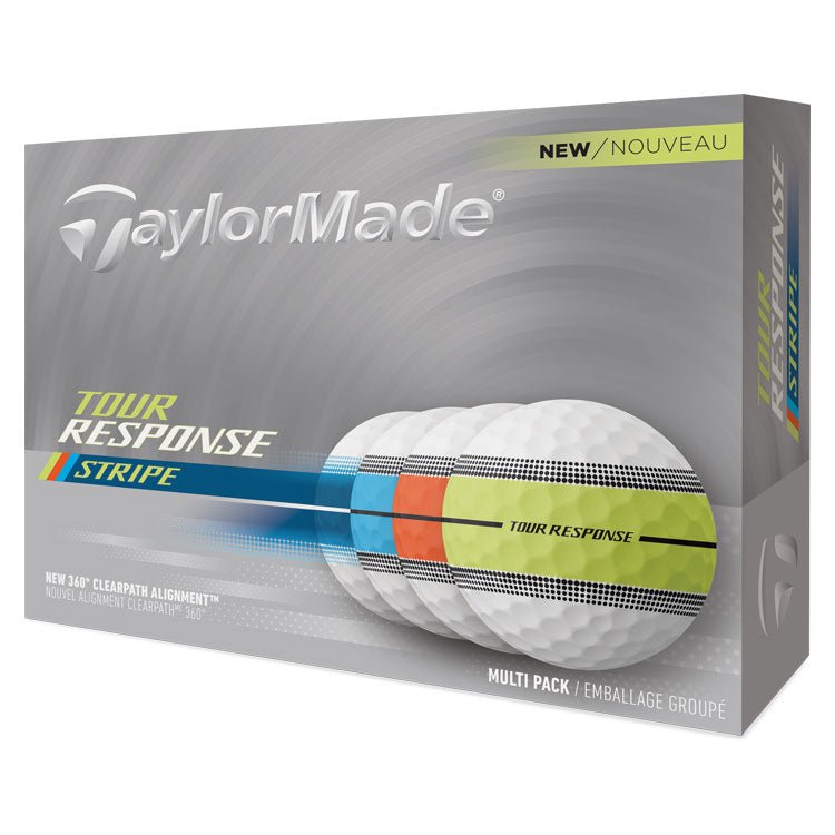 TaylorMade Tour Response Stripe Golf Balls - Neon Multi - 12 Pack - TaylorMade