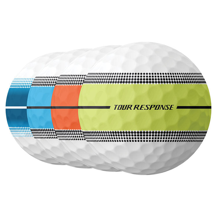 TaylorMade Tour Response Stripe Golf Balls - Neon Multi - 12 Pack
