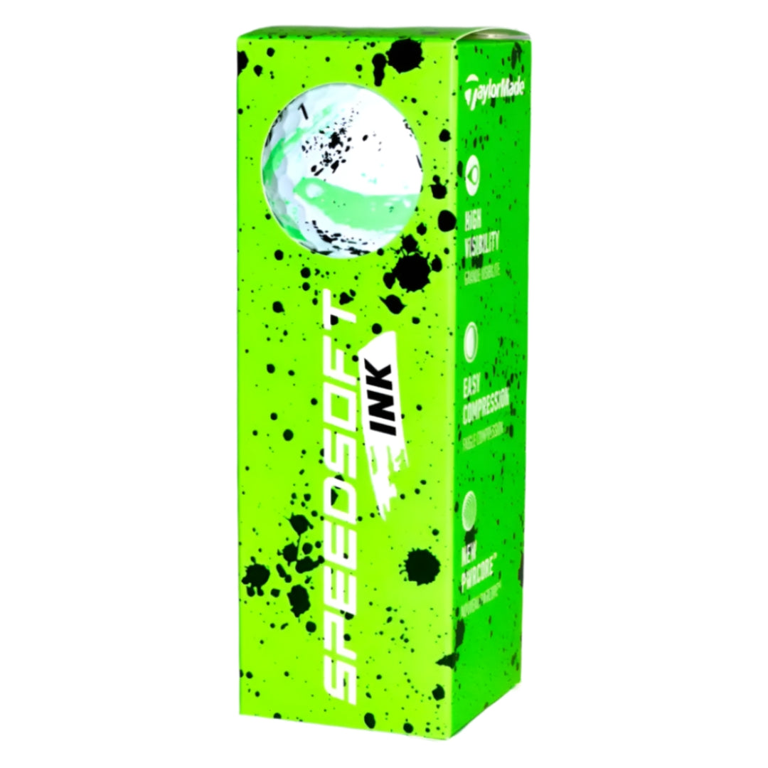 TaylorMade Speedsoft Ink Green Golf Balls (3 Ball Sleeve)