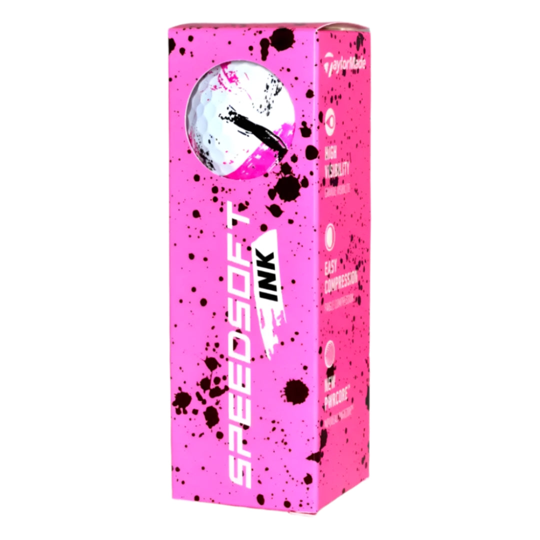 TaylorMade Speedsoft Ink Pink Golf Balls (3 Ball Sleeve)
