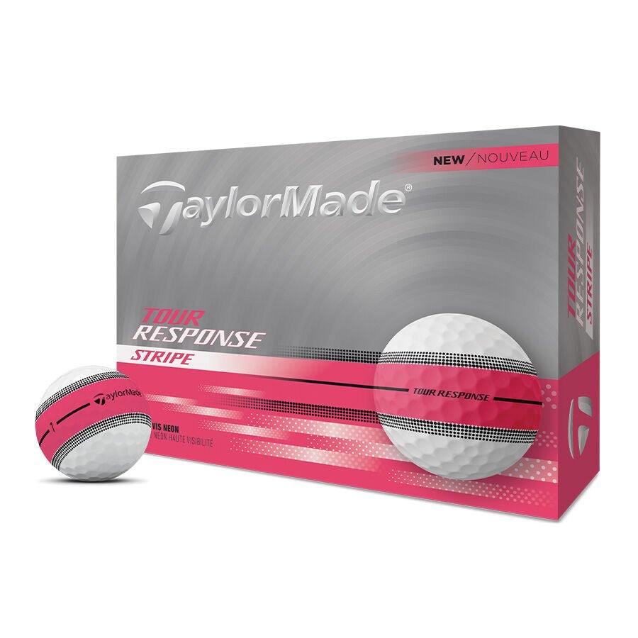 Taylormade Tour Resonse Stripe Neon Pink Golf Balls - TaylorMade