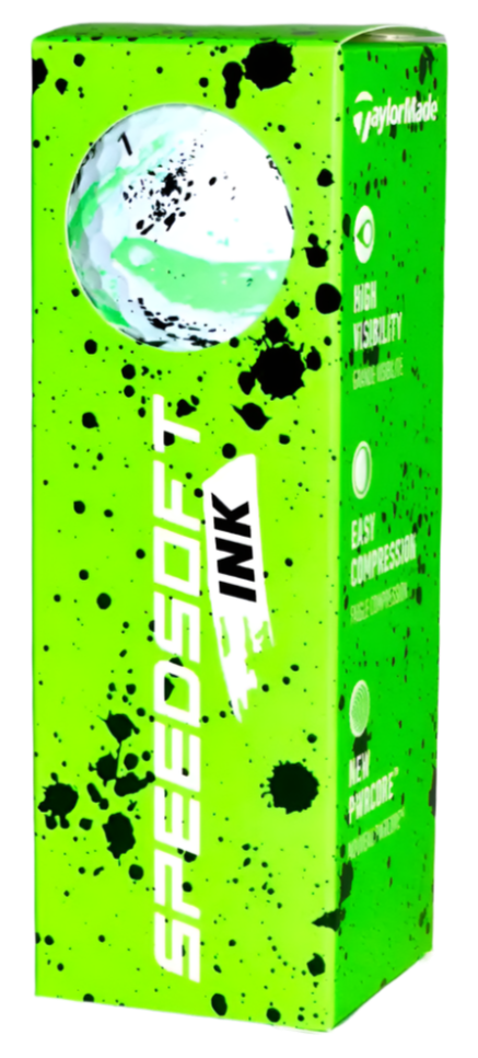 TaylorMade Speedsoft Ink Green Golf Balls (3 Ball Sleeve)
