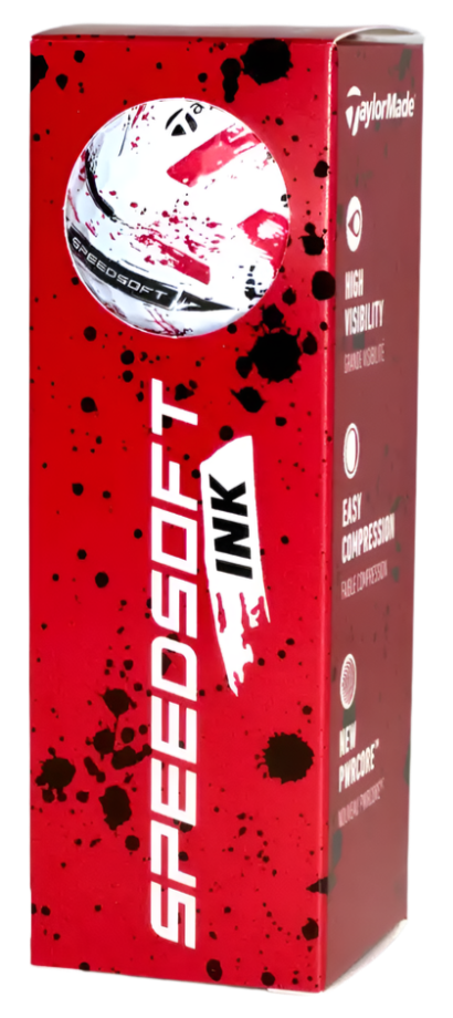 TaylorMade Speed Soft Ink Red Golf Balls (3 Ball Sleeve)