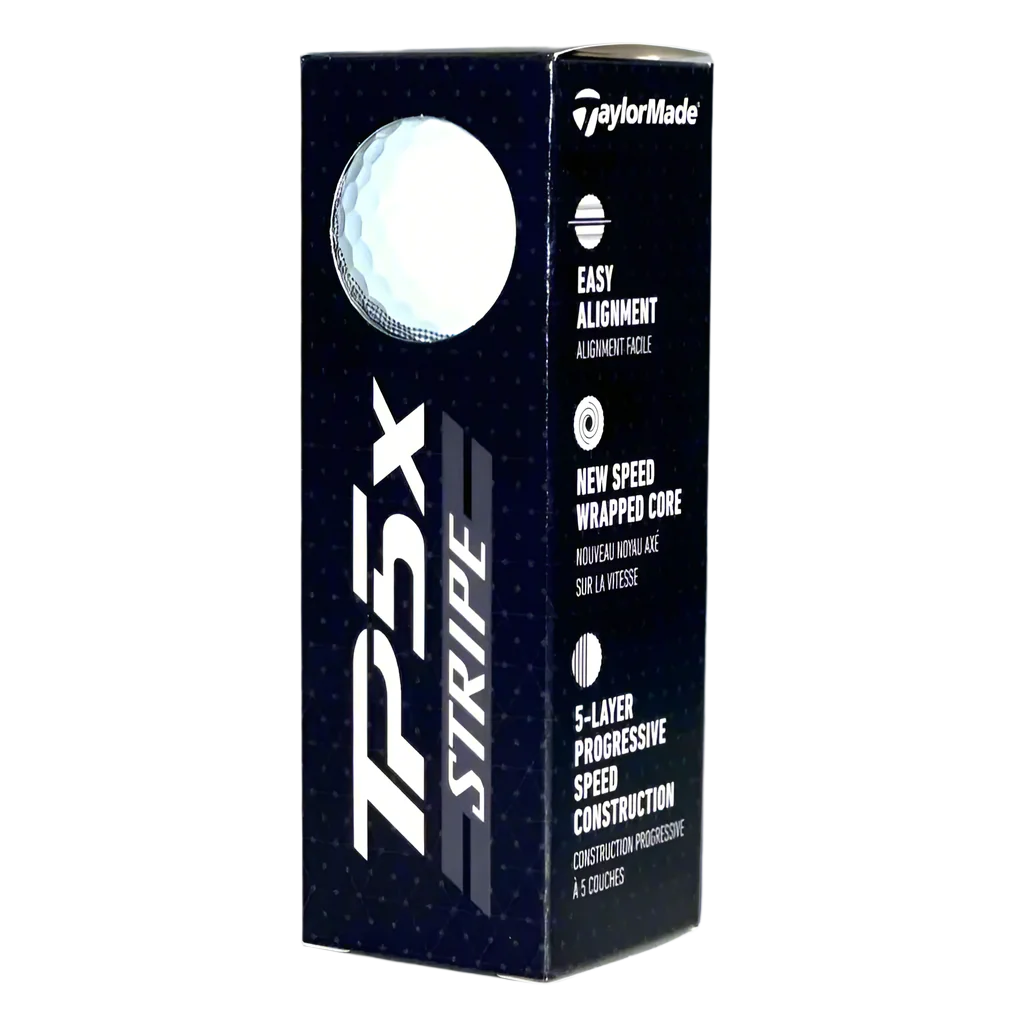TaylorMade TP5x Stripe Golf Balls (3 Ball Sleeve)